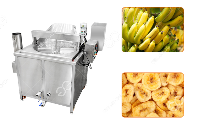 banana chips frying production machine display