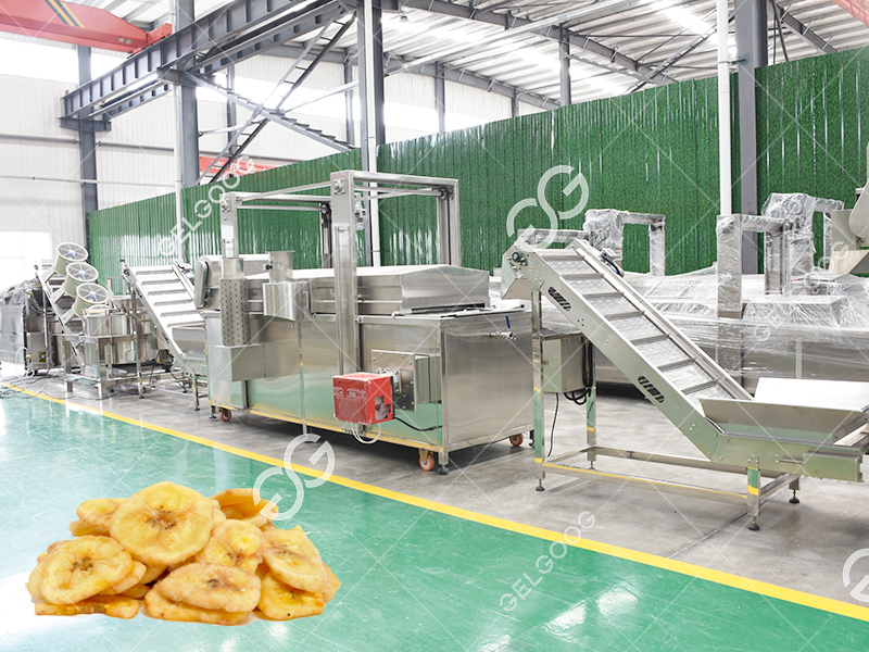 banana chips made in factory